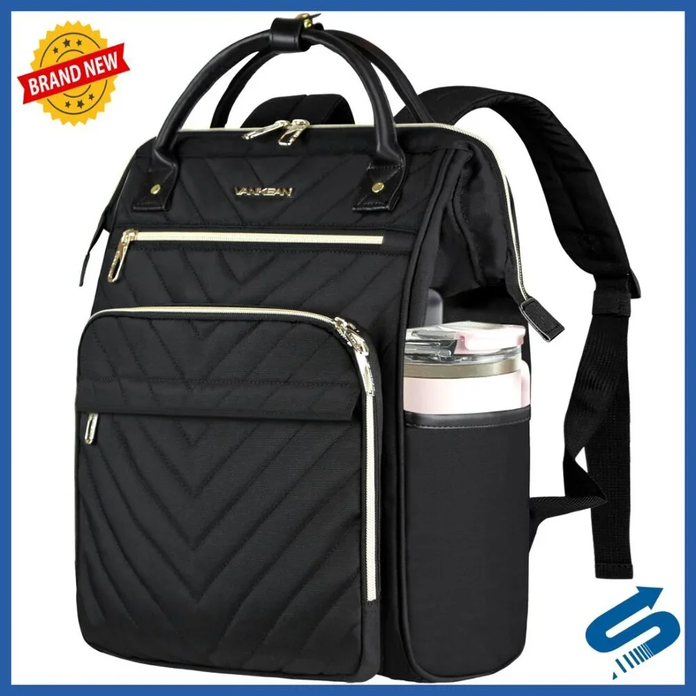 Large Capacity Laptop Backpack Waterproof USB Port RFID Pockets Travel Daypack - Picture 1 of 6